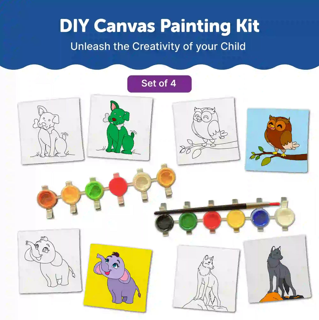 Canvas Craft Art Paint Kit for Beginner 6+ Years - Mini Leaves