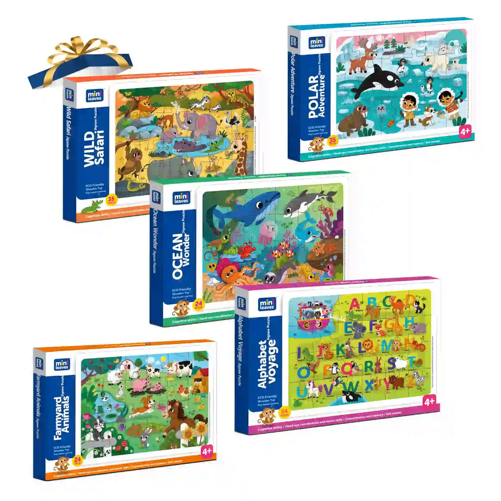 Birthday Gift Pack of 5 Puzzles 3+ Years - Mini Leaves