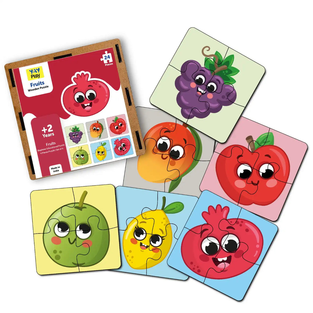 Fruits 4 Piece Wooden Puzzle 2+ Years - Mini Leaves