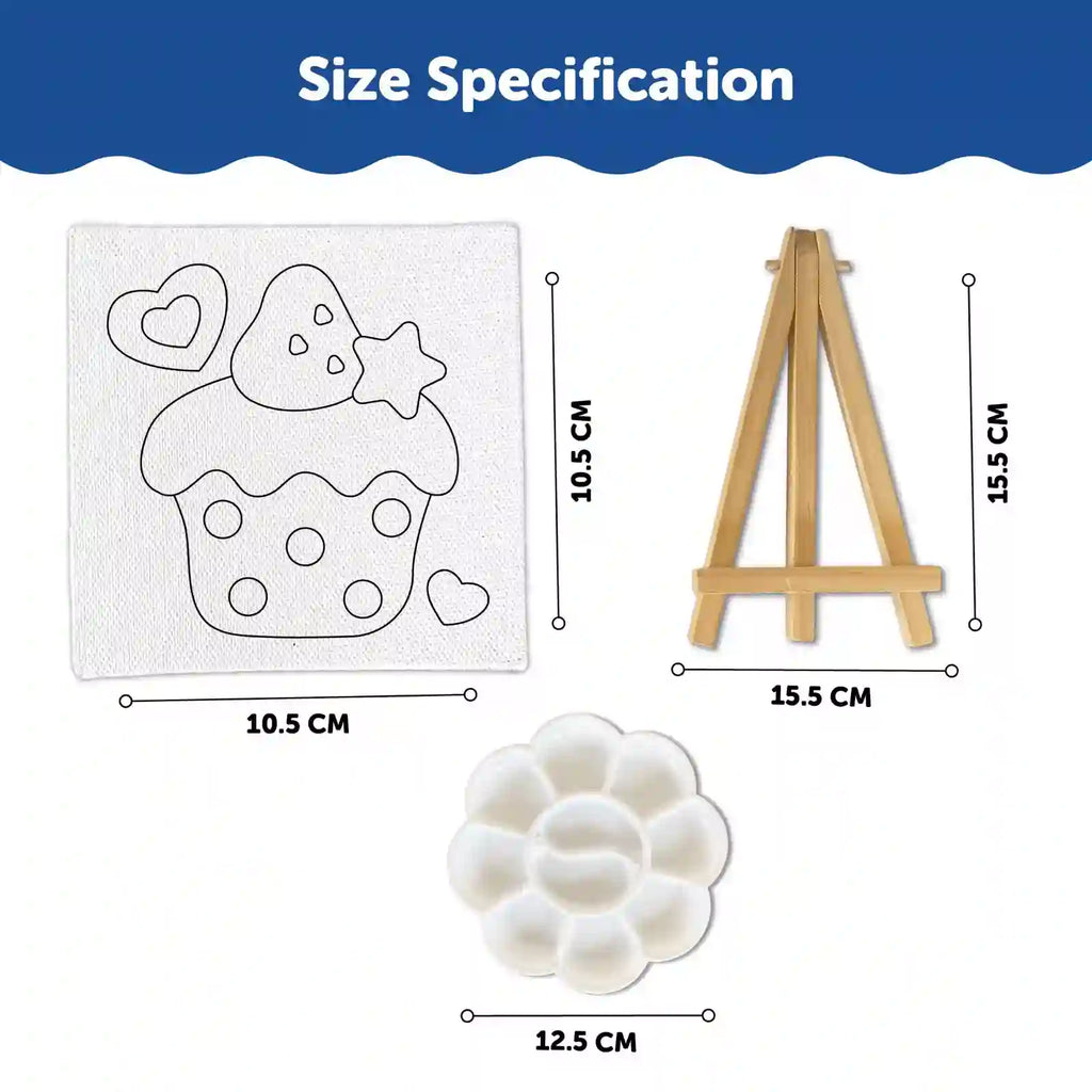 Canvas Craft Art Paint Kit for Beginner 6+ Years - Set of 4 - Mini Leaves