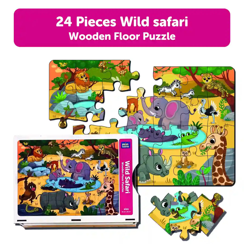 Wild Safari Floor Puzzles 24 Pieces 2+ Years - Mini Leaves
