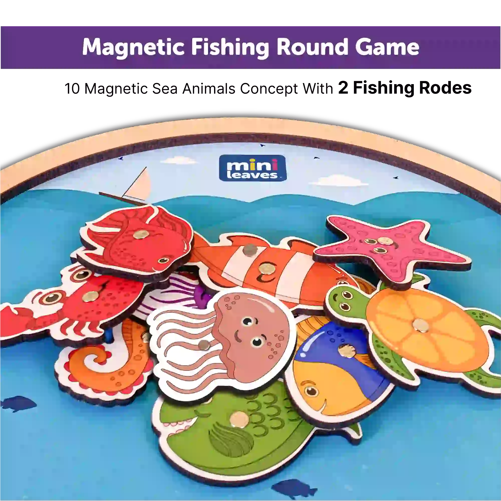 Magnetic Fishing game for kids 3+ Age – Mini Leaves
