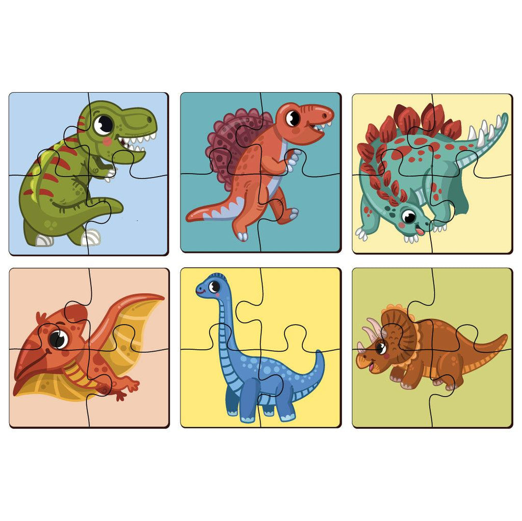 Dinosaurs 4 Piece Wooden Puzzles 2+ Years - Mini Leaves