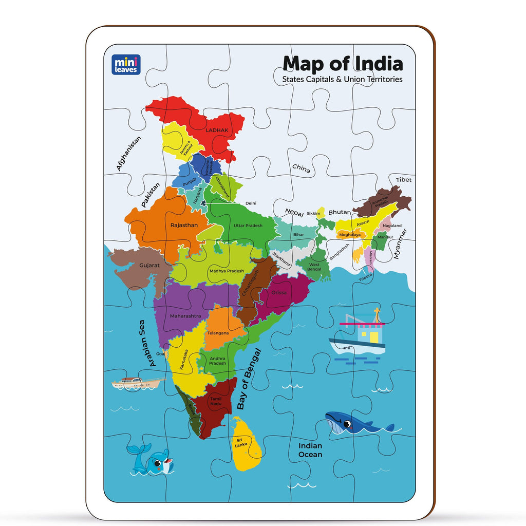 India Map Puzzle 35 Pieces 3+ Years - Mini Leaves