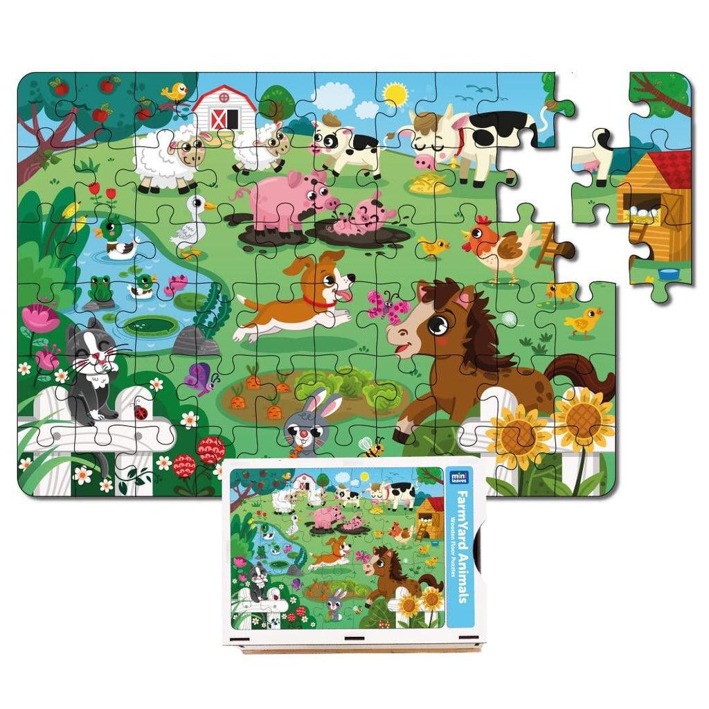 Farm Animal 48 Pieces Floor Puzzle 3+ Years - Mini Leaves