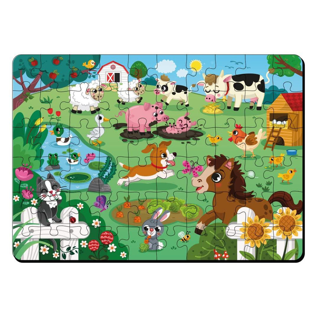 Buy Mini Leaves Multicolor Wooden 4 In1 My Farm Puzzle Toy Jigsaw Puzzle Kit  With Tray (Pieces Of 36) Online at Best Prices in India - JioMart.