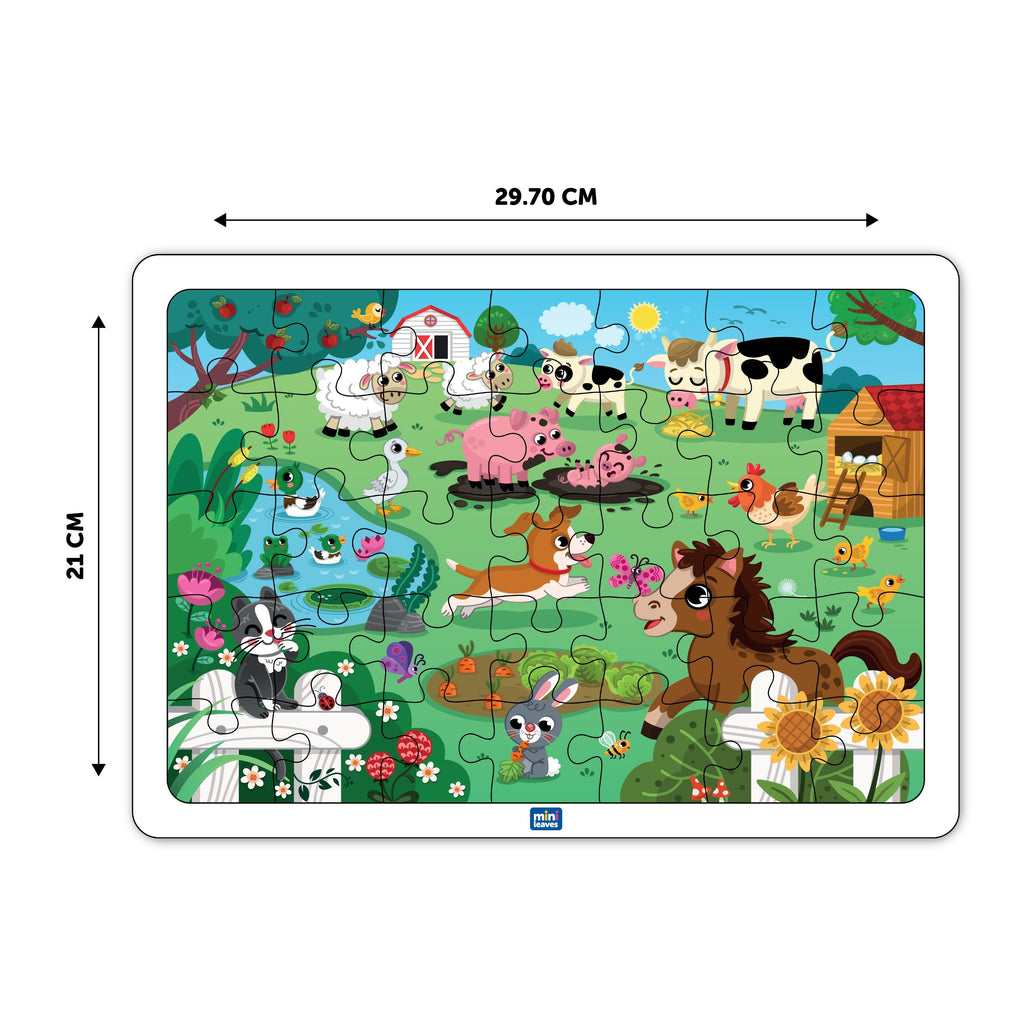 Farmyard Animal Puzzles 35 Pieces 3+ Years - Mini Leaves