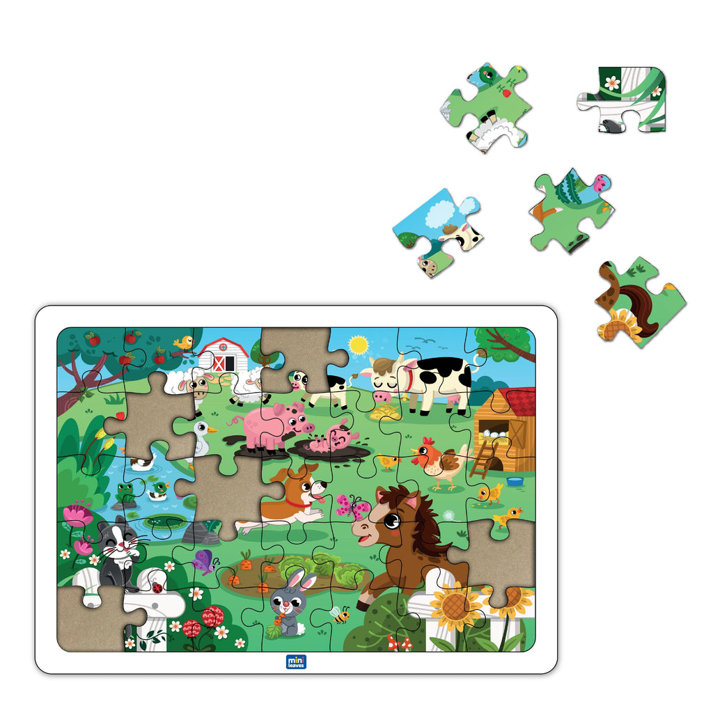 Farmyard Animal Puzzles 35 Pieces 3+ Years - Mini Leaves