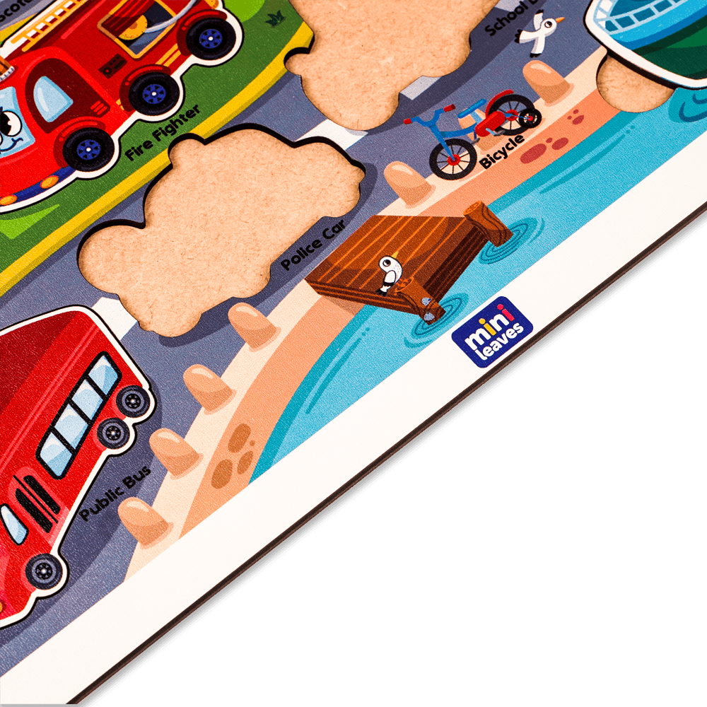 Transport Vehicles Educational Puzzle - Mini Leaves